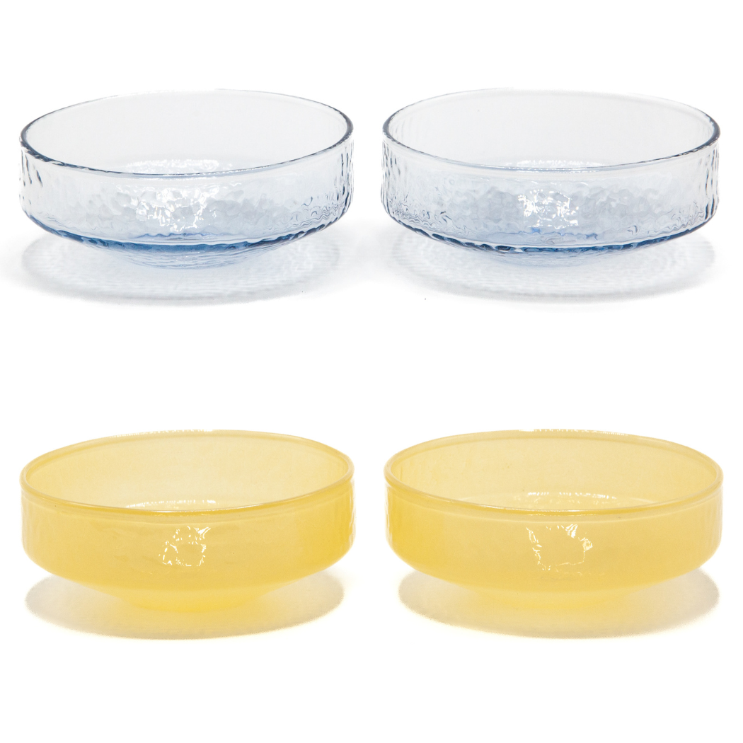 Bowl Claude, blue / topaz opaque, set of 4