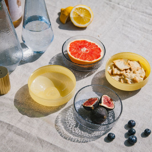 Bowl Claude, blue / topaz opaque, set of 4