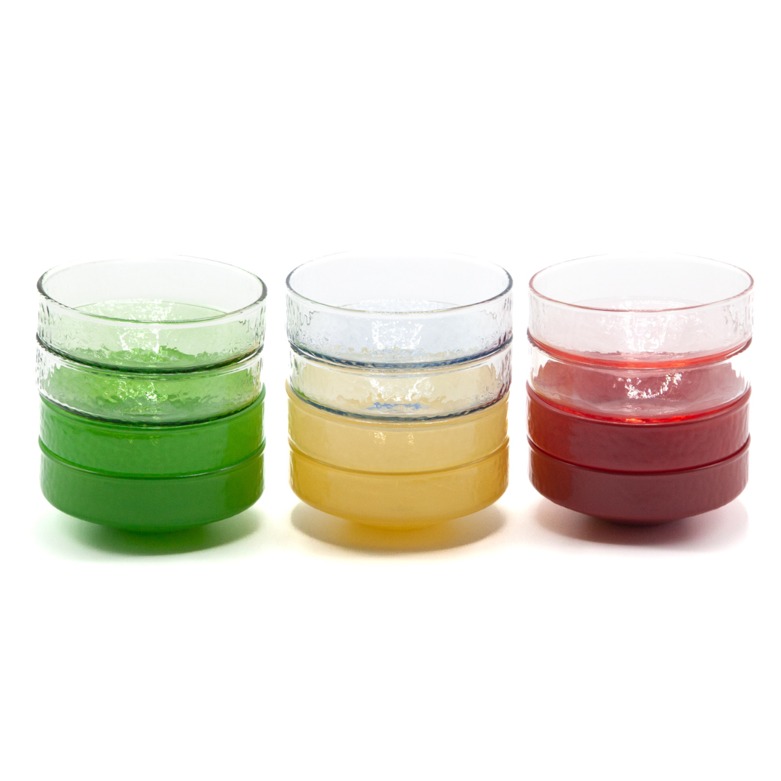 Bowl Claude, pink / pink opaque, set of 4