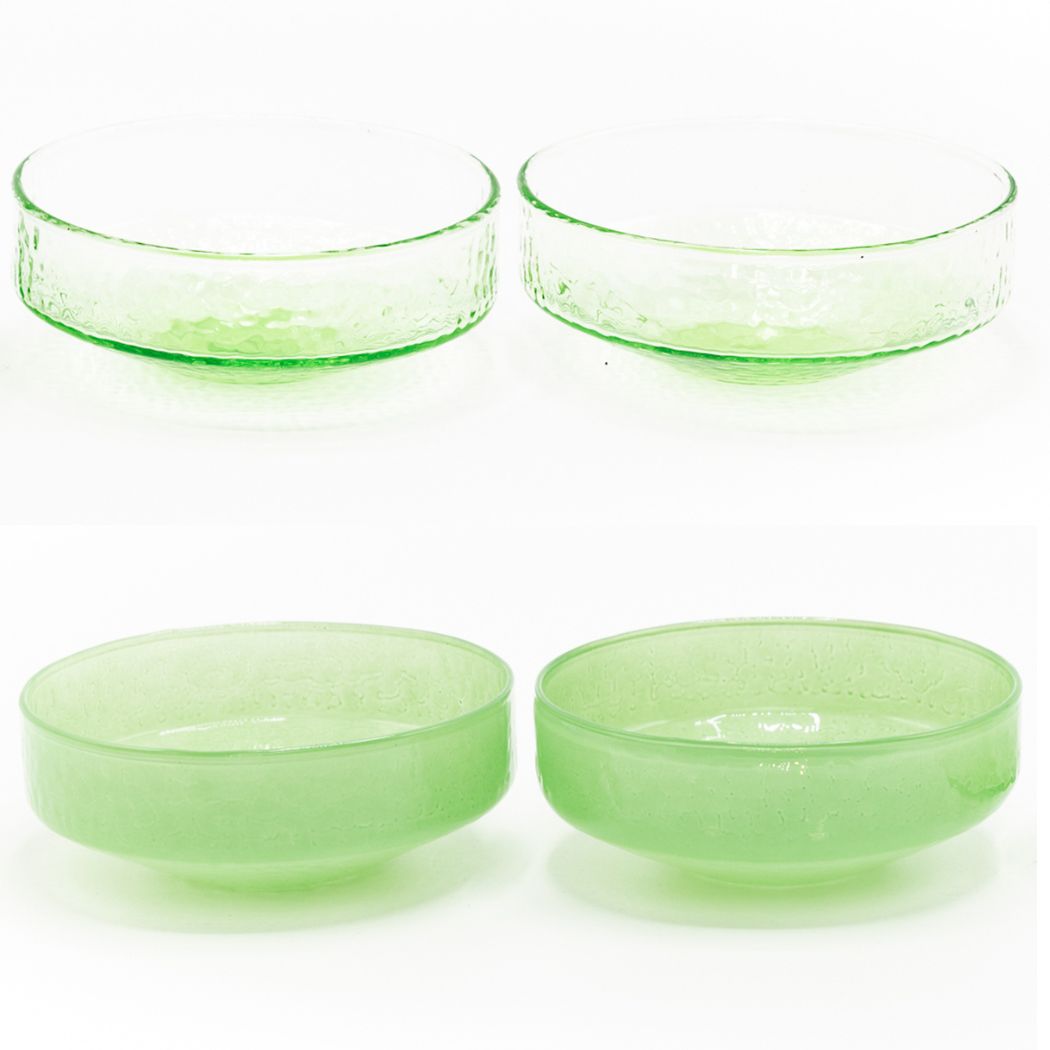 Bowl Claude, green opaque, set of 4