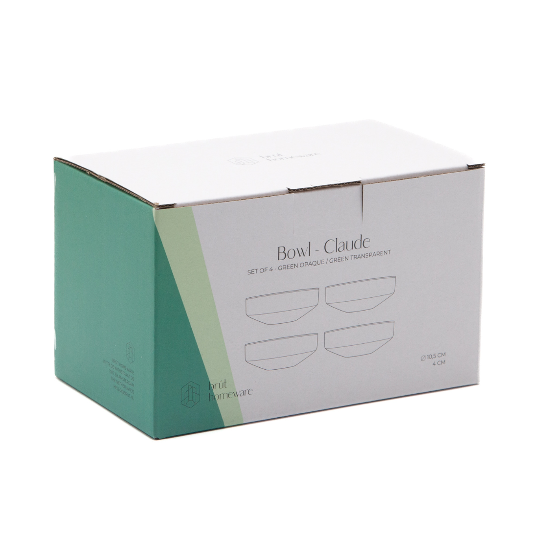 Bowl Claude, green opaque, set of 4
