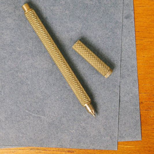 Brass Pen Knurled