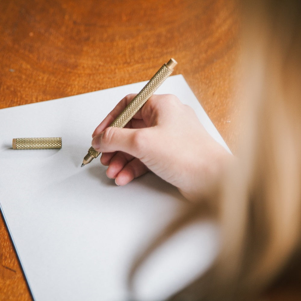 Brass Pen Knurled