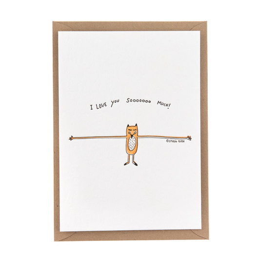 Letterpress card 'I love you soooooo much'