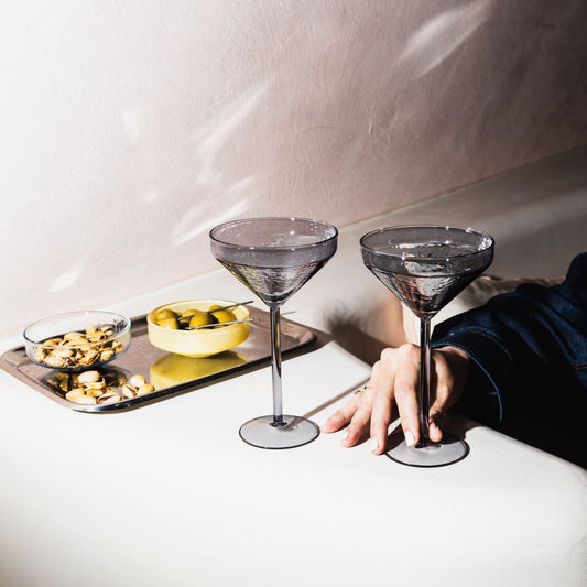 Cocktail glass Claude, grey, set of 2