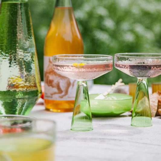 Coupe Claude, clear / green, set of 2