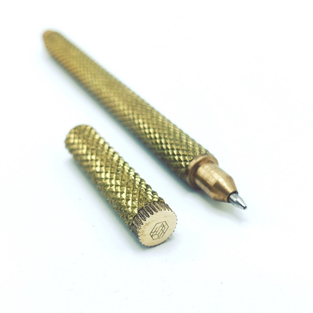 Brass Pen Knurled