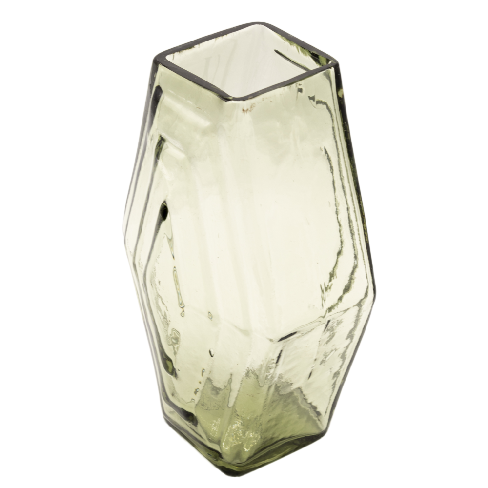 Vase large, Infinite Hexagon, smokey green
