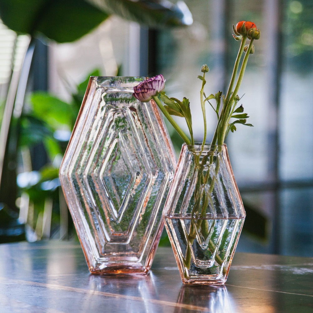 Vase large, Infinite Hexagon, blush pink