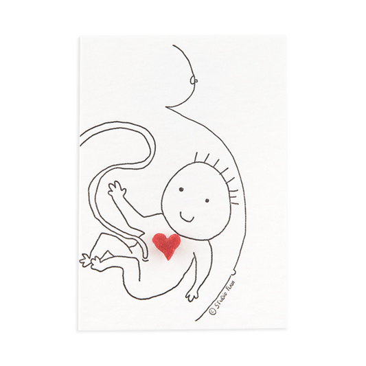 Letterpress card & pin 'baby belly'