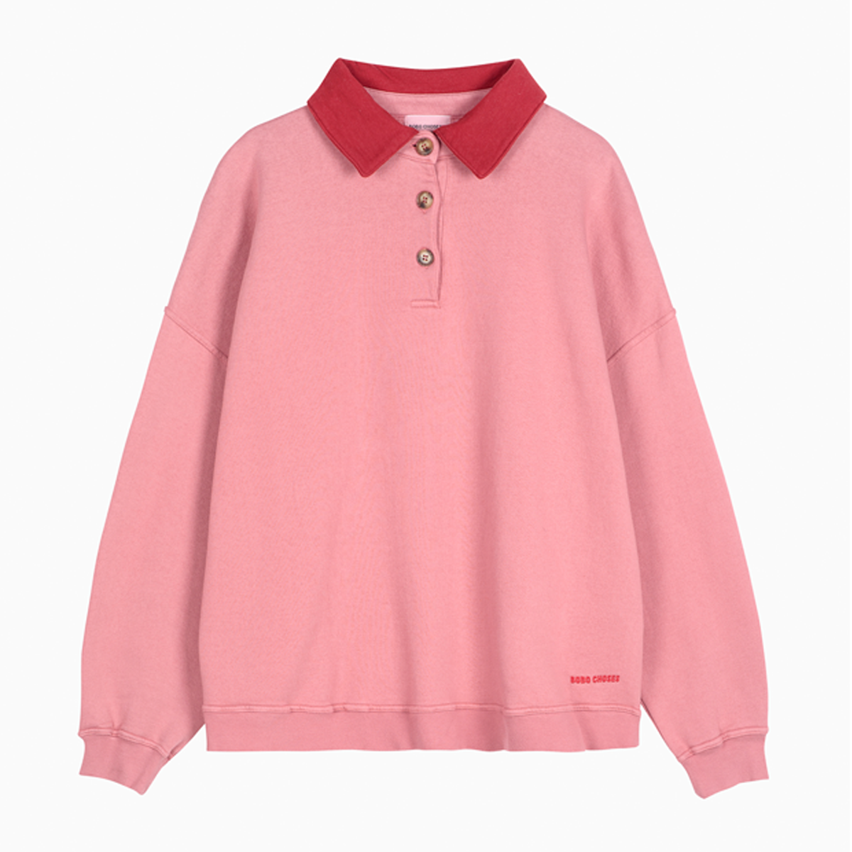 Colour Block Polo Oversize Sweatshirt