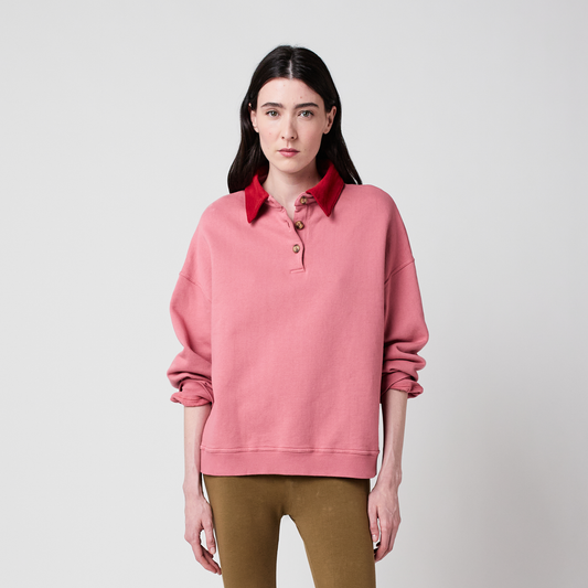 Colour Block Polo Oversize Sweatshirt