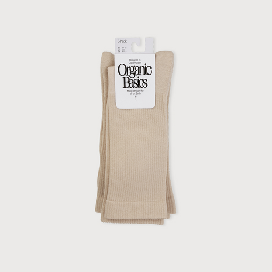 Core Tennis Crew Socks 3-pack Sandstone