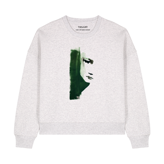 Women Lara Sweater Heather Grey Green Design