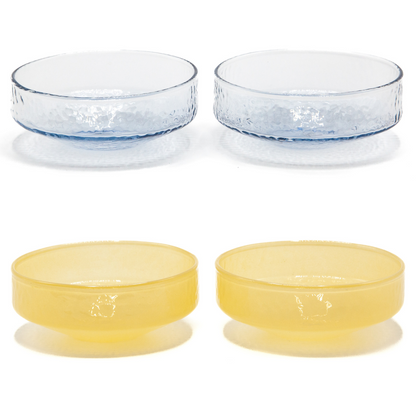 Bowl Claude, blue / topaz opaque, set of 4