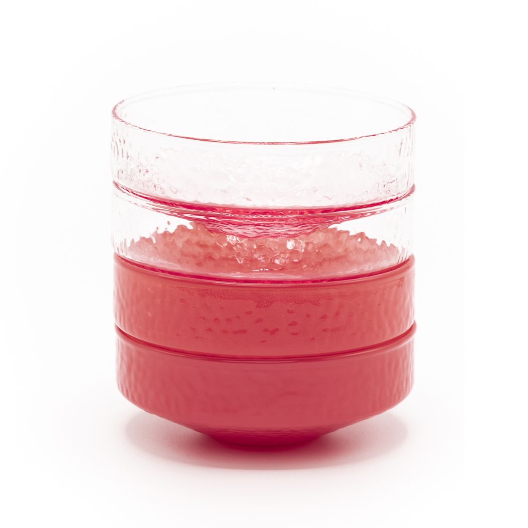 Bowl Claude, pink / pink opaque, set of 4