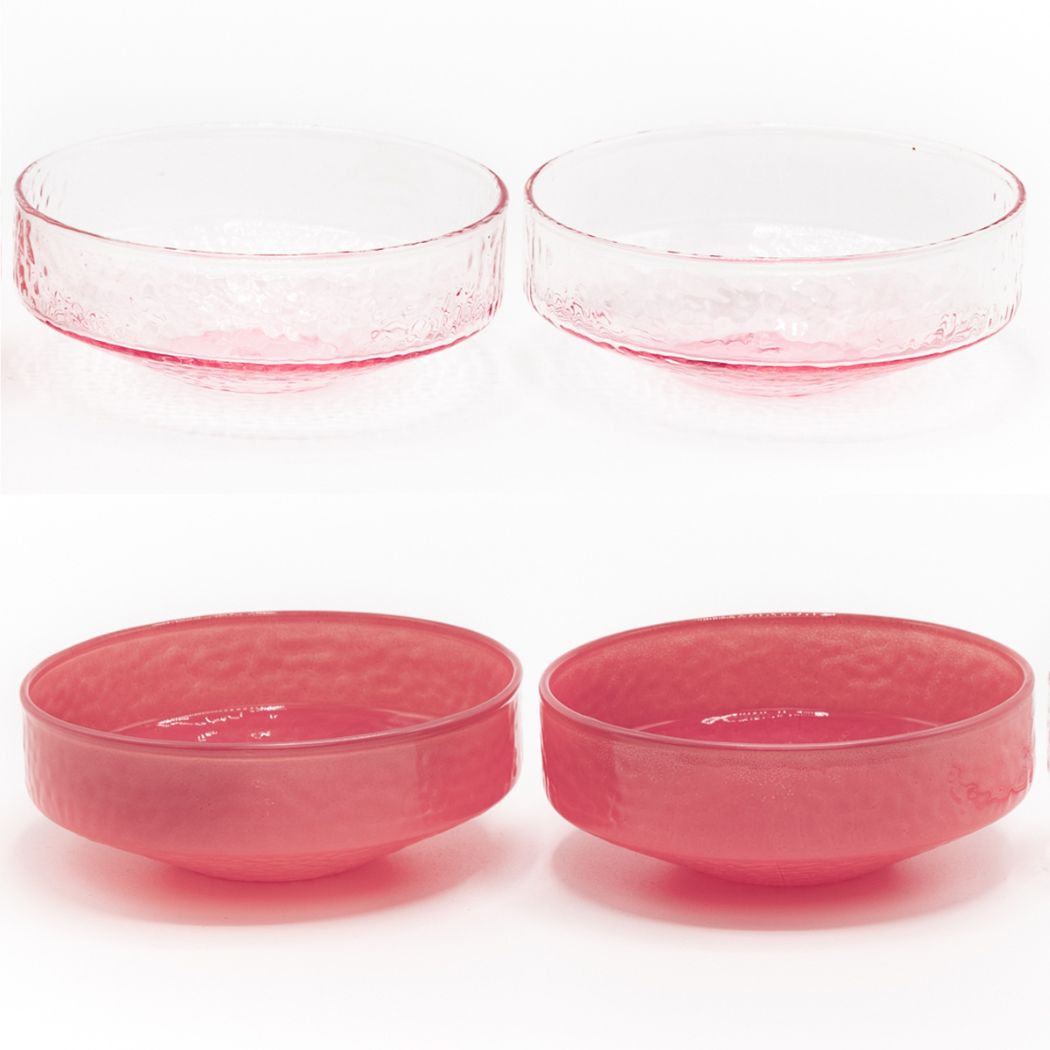 Bowl Claude, pink / pink opaque, set of 4