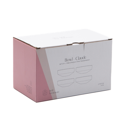 Bowl Claude, pink / pink opaque, set of 4