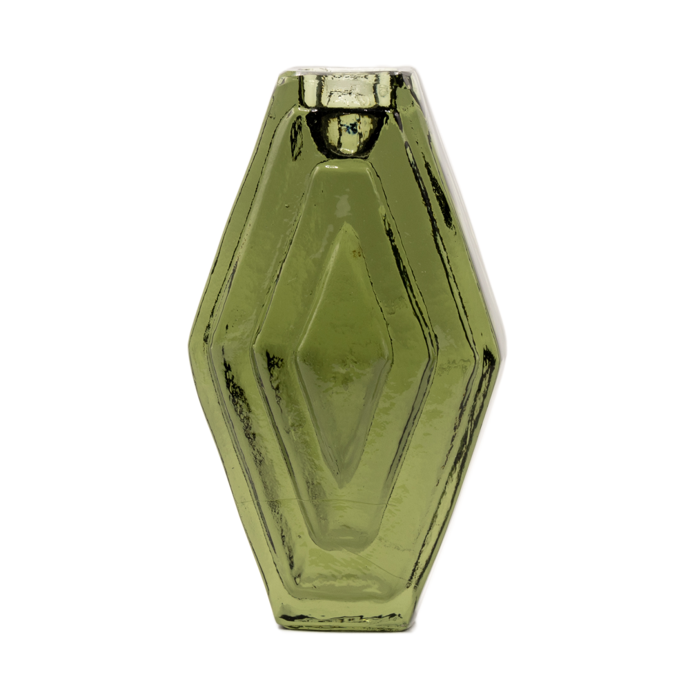 Candle Holder, Infinite Hexagon, smokey green