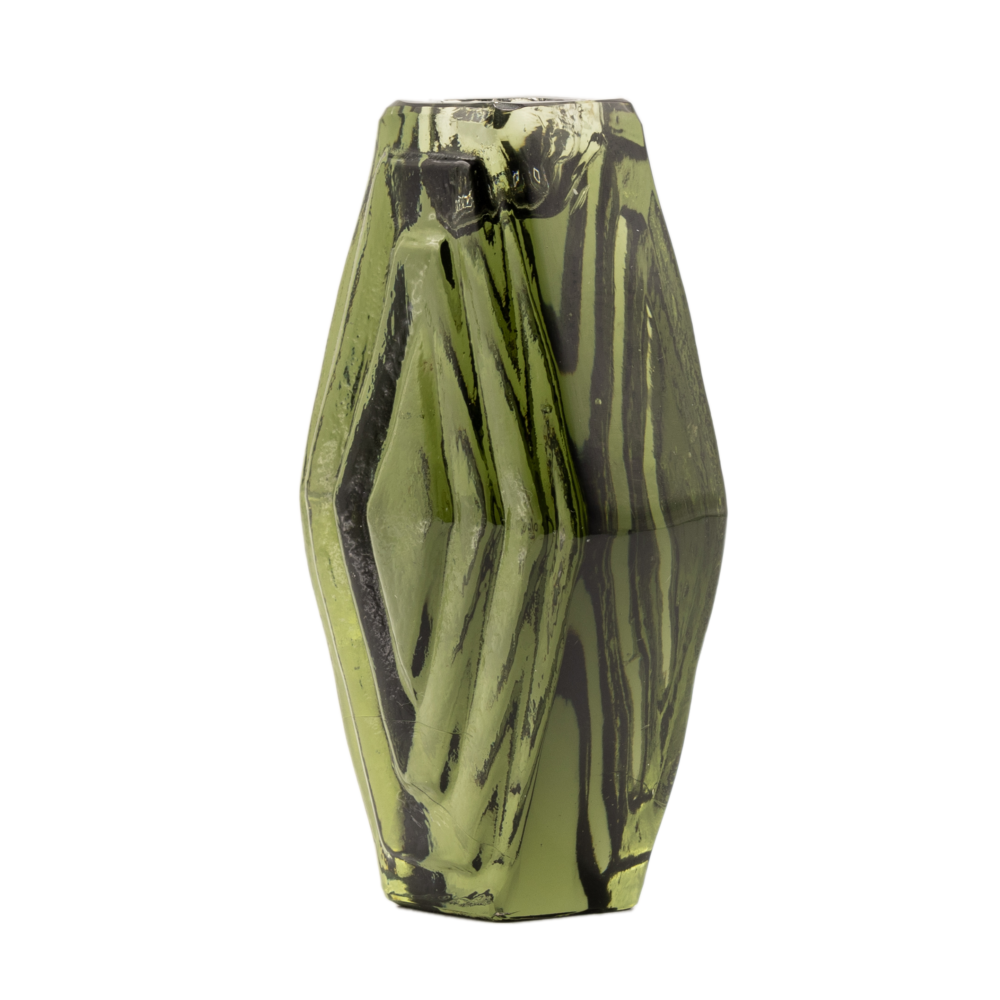 Candle Holder, Infinite Hexagon, smokey green