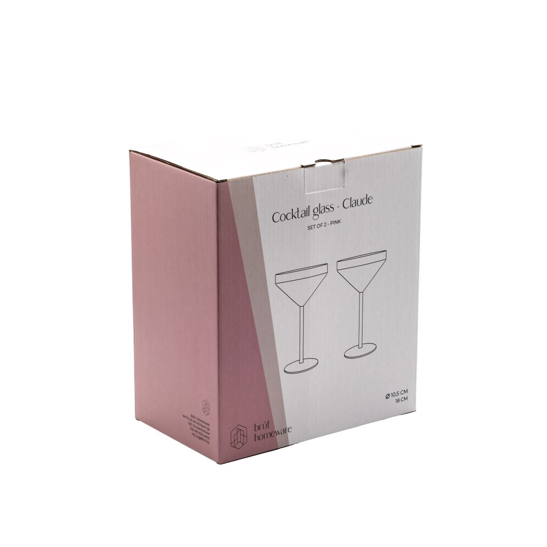 Cocktail glass Claude, pink, set of 2