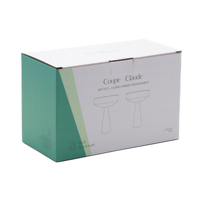 Coupe Claude, clear / green, set of 2
