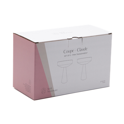 Coupe Claude, pink, set of 2
