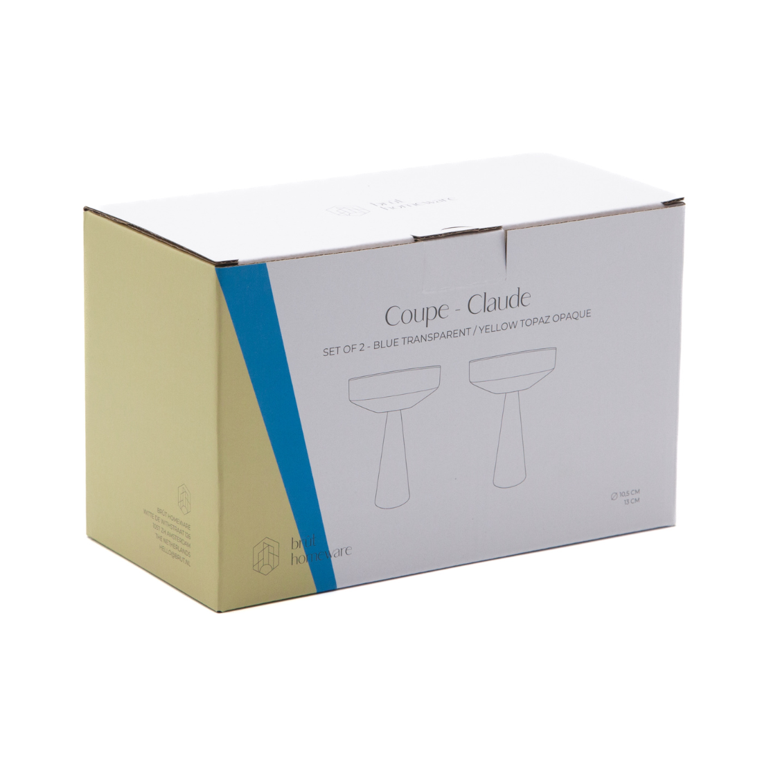 Coupe Claude, light blue / topaz opaque, set of 2