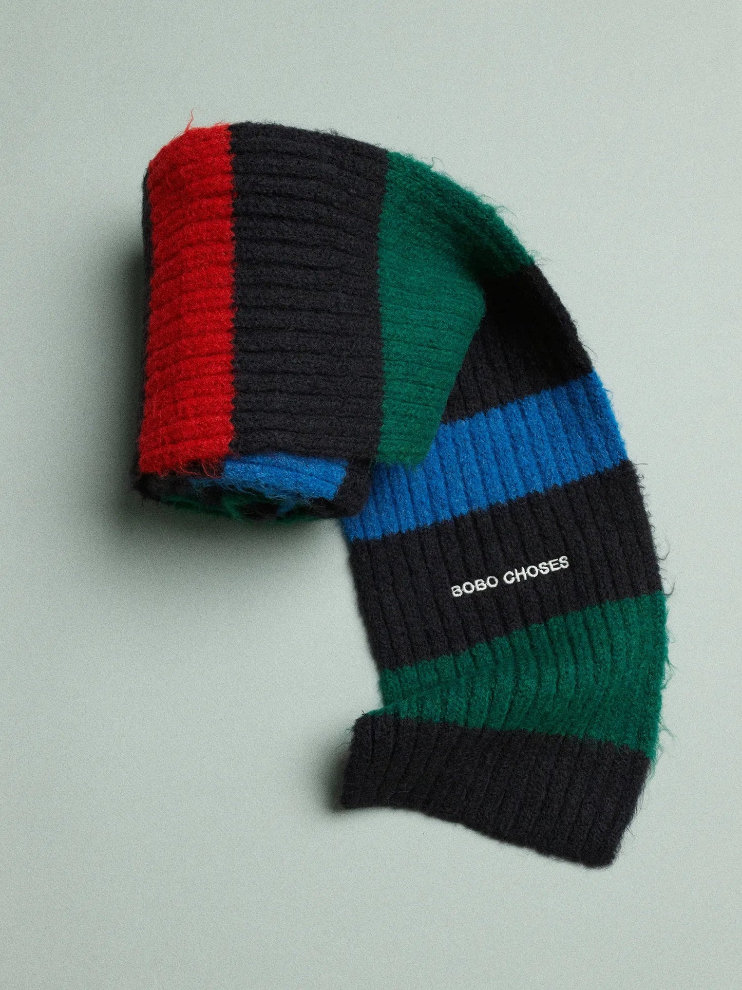 Striped knitted scarf