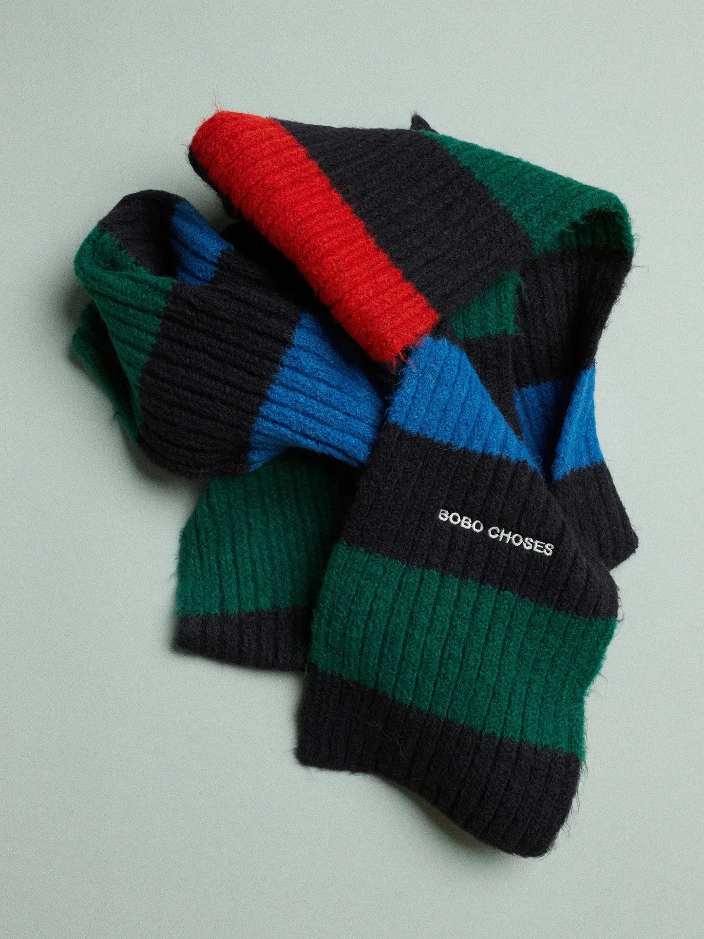 Striped knitted scarf