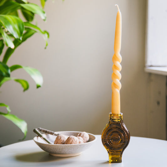 Candle Holder, Infinite Round, amber