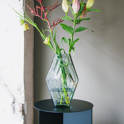 Vase large, Infinite Hexagon, smokey green