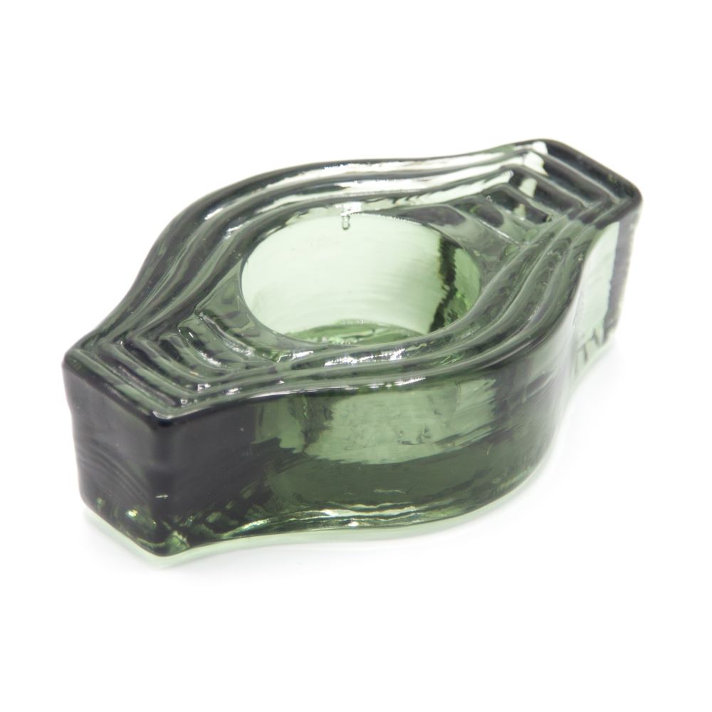 Tea Light Holder, Infinite Round, smokey green