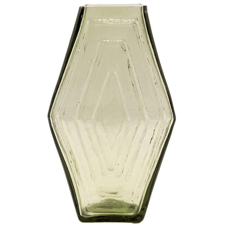 Vase large, Infinite Hexagon, smokey green
