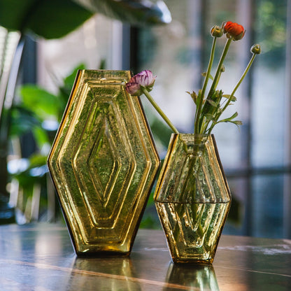 Vase large, Infinite Hexagon, amber