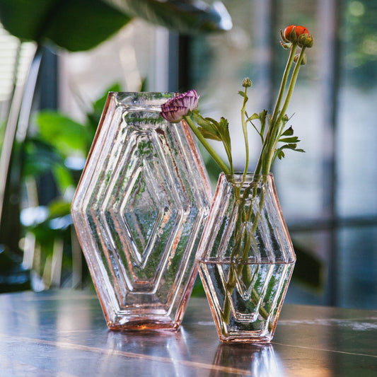 Vase large, Infinite Hexagon, blush pink