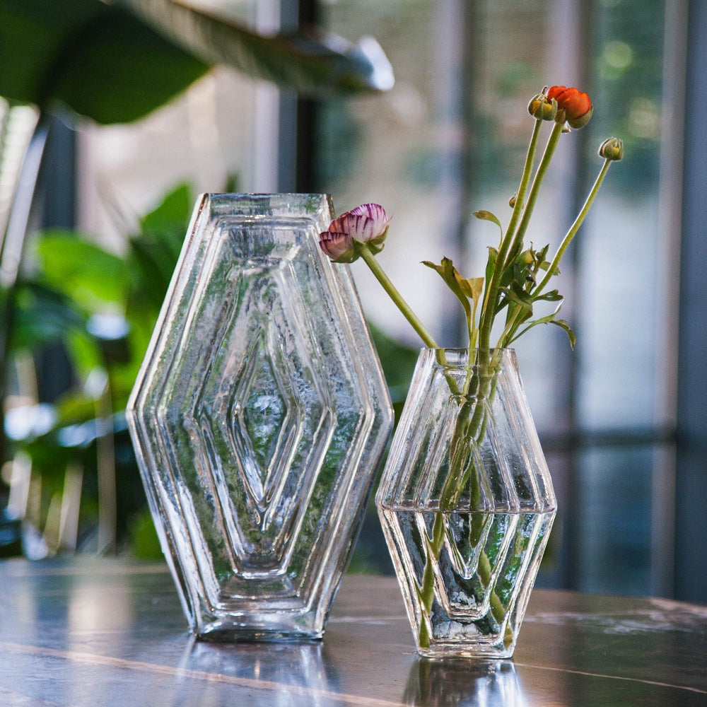 Vase large, Infinite Hexagon, clear