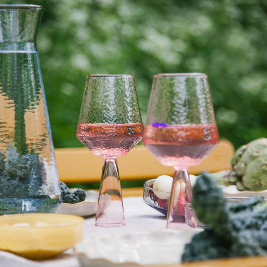 Wine Glass Claude, pink, set of 2