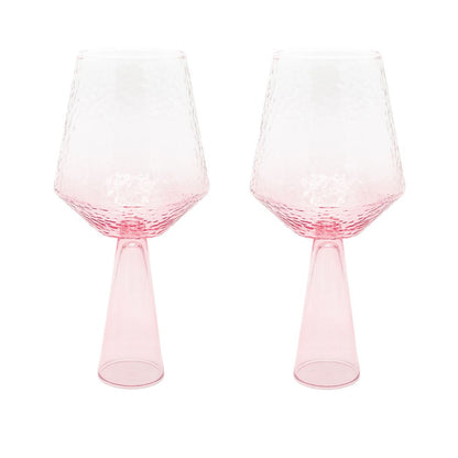 Wine Glass Claude, pink, set of 2
