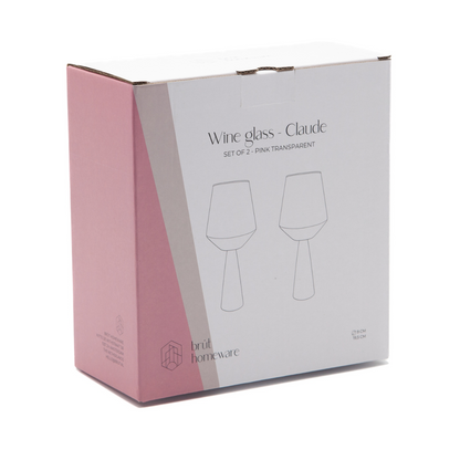 Wine Glass Claude, pink, set of 2