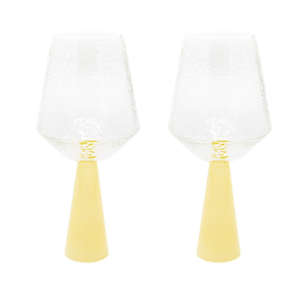Wine Glass Claude, clear / topaz opaque, set of 2