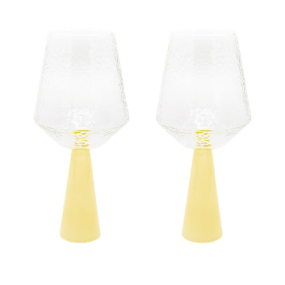 Wine Glass Claude, clear / topaz opaque, set of 2