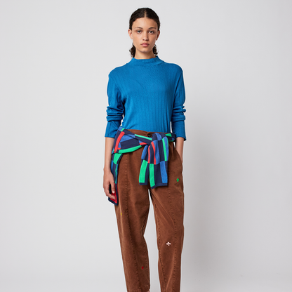 Openwork turtle neck T‑shirt