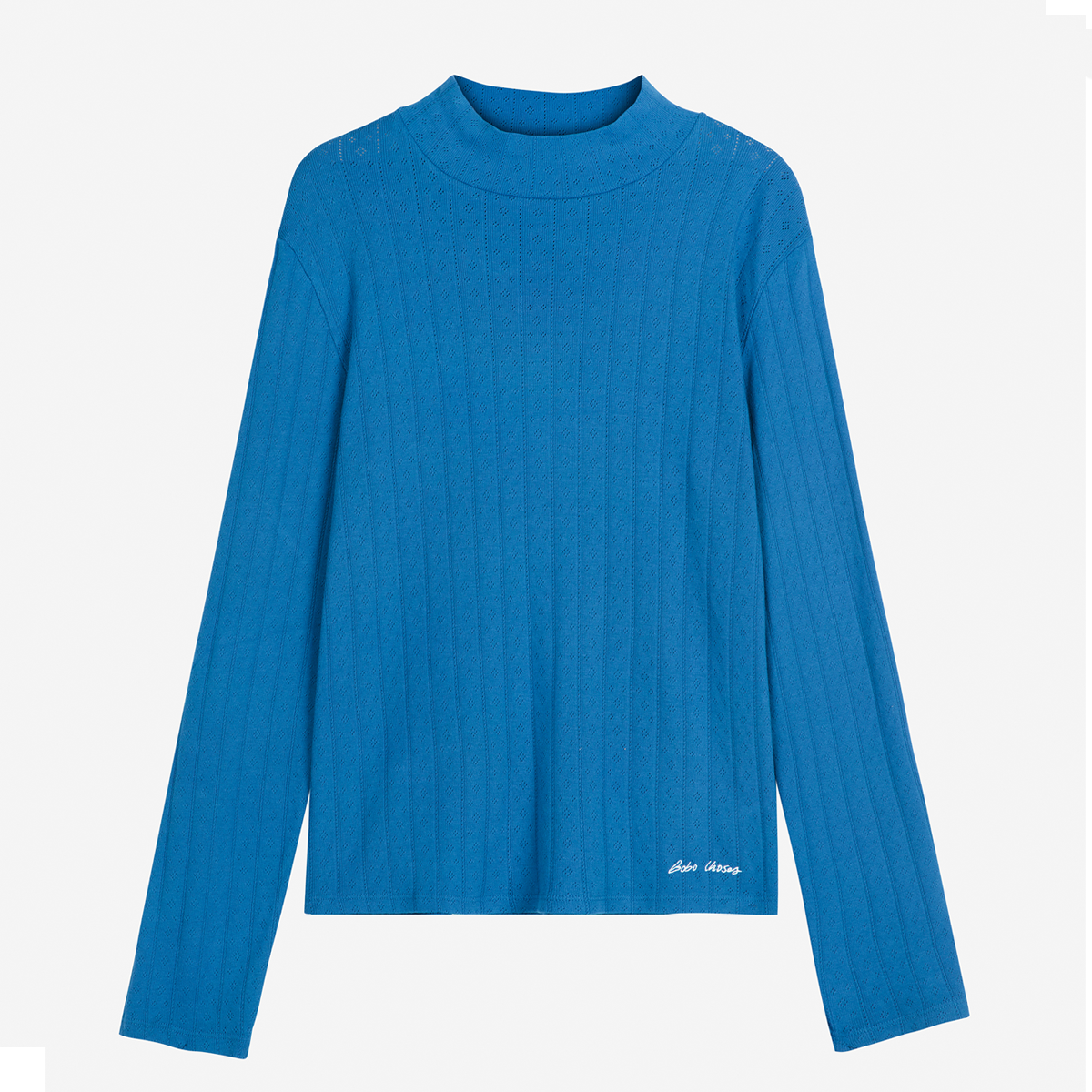 Openwork turtle neck T‑shirt