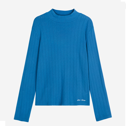 Openwork turtle neck T‑shirt